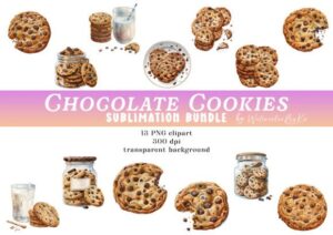 Watercolor Chocolate Cookies Bundle