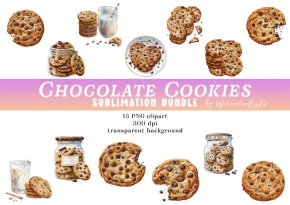Watercolor Chocolate Cookies Bundle