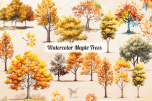 Watercolor Maple Tree