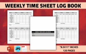 Weekly Time Sheet Log Book KDP Interior
