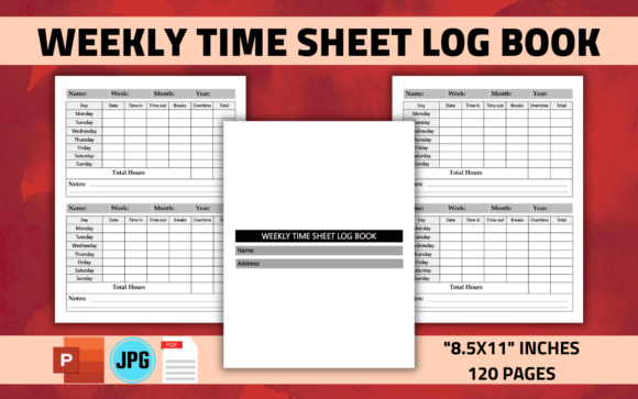 Weekly Time Sheet Log Book KDP Interior