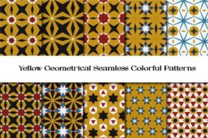 Yellow Geometrical Seamless Patterns Vol 11