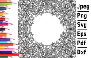 Zentangle Vector Floral Frame