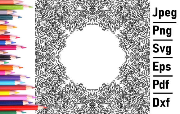 Zentangle Vector Floral Frame