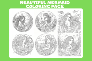 Beautiful Mermaid Coloring Page