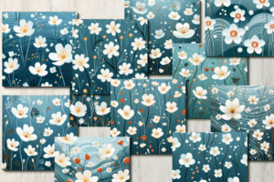 Blue Flower Digital Paper