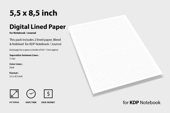Digital Lined Paper for Kdp