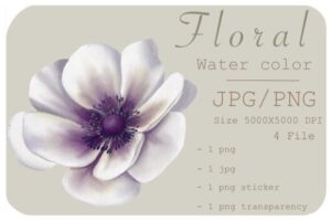 Floral Watercolor Design Clipart