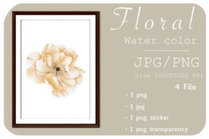 Floral Watercolor Design Clipart