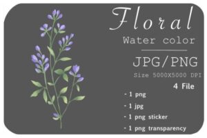Floral Watercolor Design Clipart