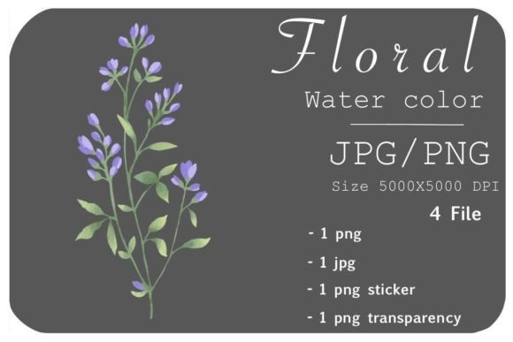 Floral Watercolor Design Clipart