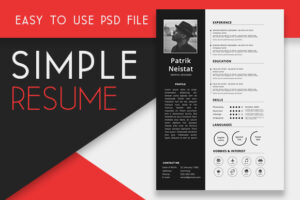 Free Resume Template PSD + 350 Icons
