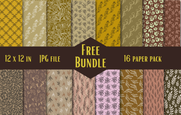 16 Vintage Floral Paper Pack Free Bundle