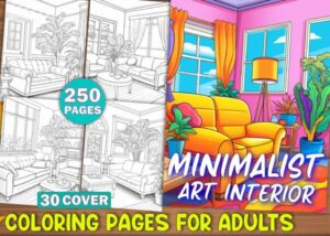 250 Minimalist Art Interior Color Pages