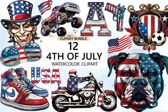 4th of July Sublimation Clipart Bundle