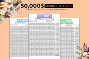 50K Saving Challenge Journal Kdp Planner