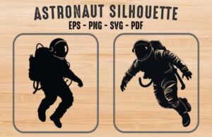 Astronaut Vector Silhouette Vector Free