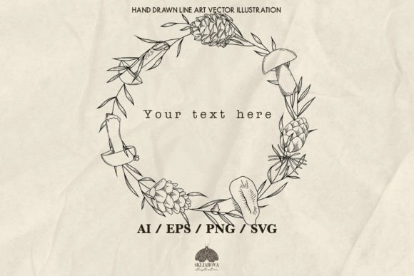 Autumn Floral Wreath Svg Png Eps