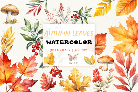 Autumn Leaves Cliparts Bundle