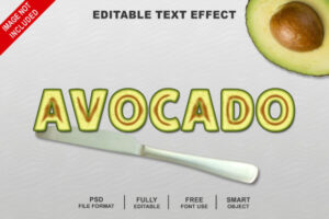 Avocado Slices Fruit Text Effect