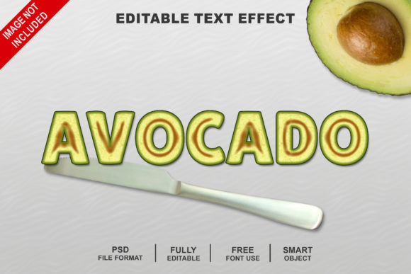 Avocado Slices Fruit Text Effect