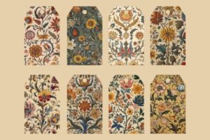 Botanical Floral Pattern Tags