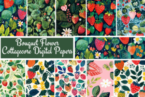 Bouquet Flower Cottagecore Digital Paper