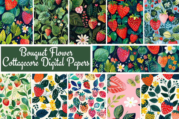 Bouquet Flower Cottagecore Digital Paper