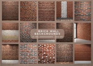 Brick Wall Backgrounds - 15 JPG