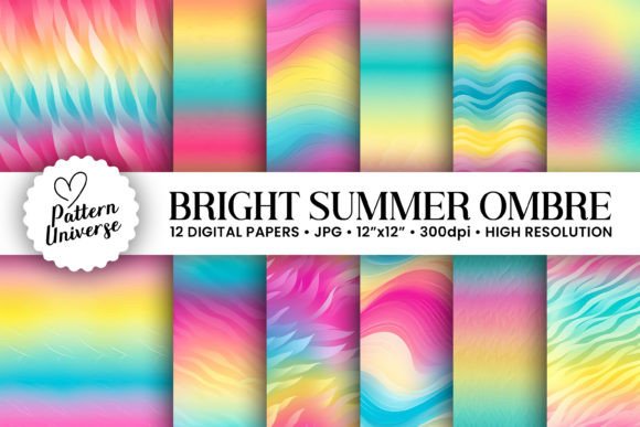 Bright Summer Ombre Backgrounds