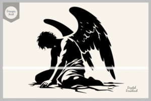 Broken Angel SVG Clipart Silhouette DXF