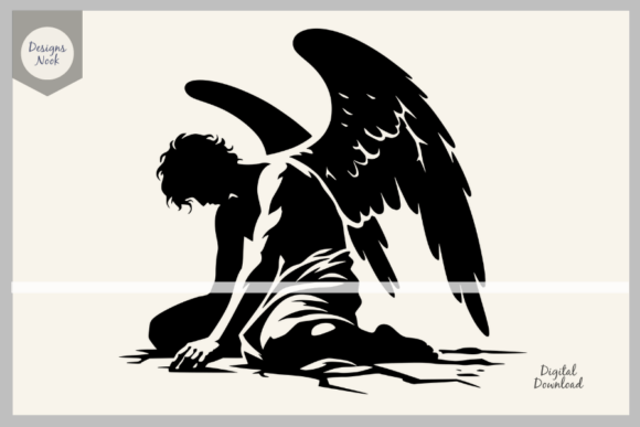 Broken Angel SVG Clipart Silhouette DXF