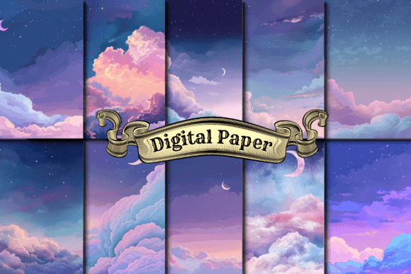Cloudy Nights Digital Paper