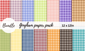 Colorful Gingham Digital Papers Bundle