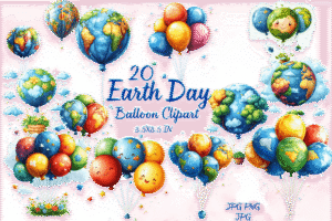 Earth Day Balloon Clipart