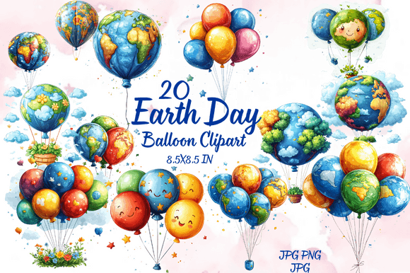 Earth Day Balloon Clipart