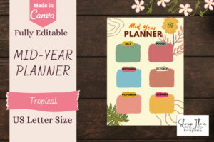 Editable Mid Year Planner| Tropical