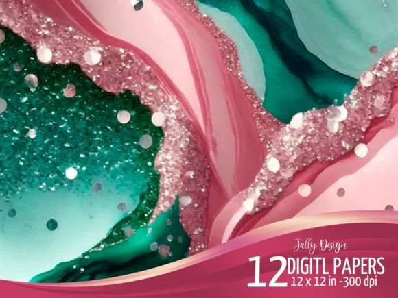 Emerald and Pink Luxurious Backgrounds