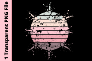 Exploding Retro Sunset Distressed