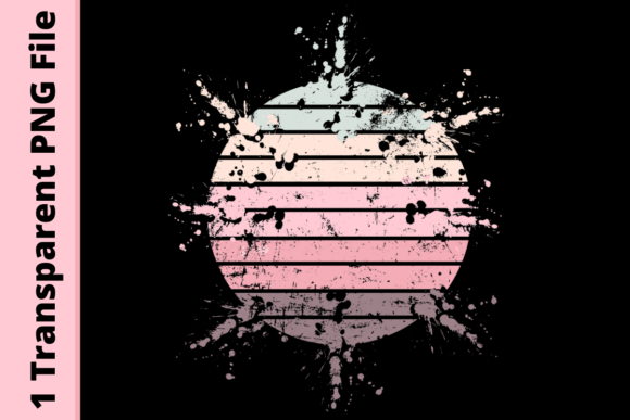 Exploding Retro Sunset Distressed