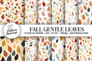 Fall Gentle Leaves Seamless Patterns