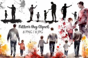 Father's Day, Dad and Son Clipart