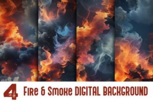 Fire and Smoke Digital Background