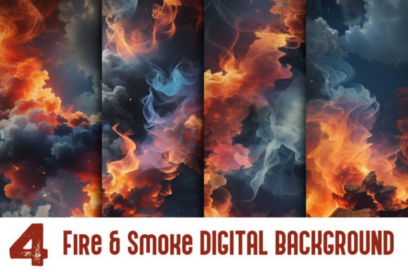 Fire and Smoke Digital Background