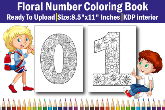 Floral Number Coloring Book
