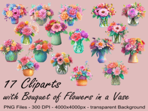 Flowers Bouquet in a Vase Clipart
