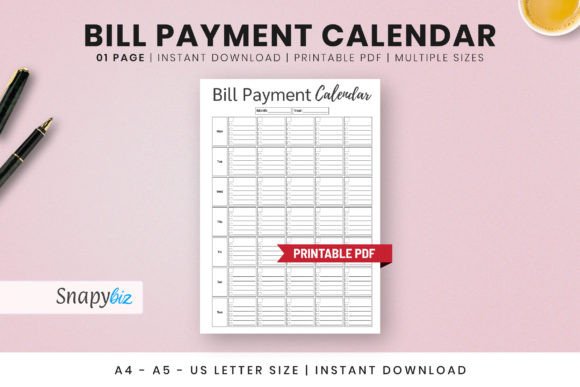 Free Bill Payment Calendar