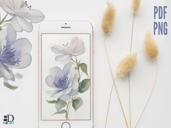 Free Blue Watercolor Flowers Quotes