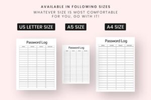 Free Printable Password Log Download Pdf