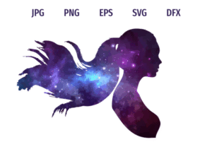 Galaxy Girl Face Silhouette
